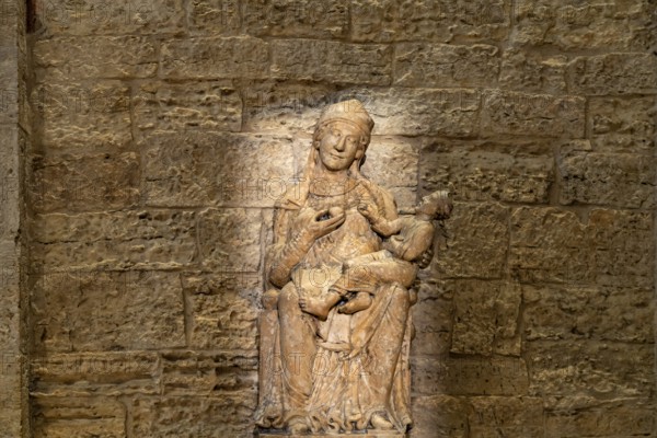 The figure of the Madonna degli annegati in Trento Cathedral or San Vigilio Cathedral, Trento, Italy, Europe