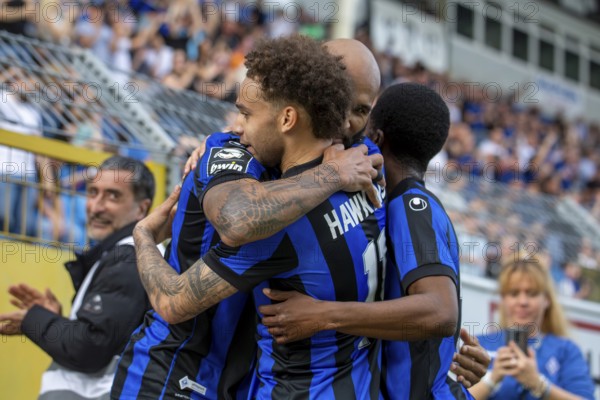 06/04/2024, Football 3rd division, Season 2023/24, Matchday 32: Waldhof Mannheim against SpVgg Unterhaching (6:1) . Cheers after the 4:1 by Terrence Boyd