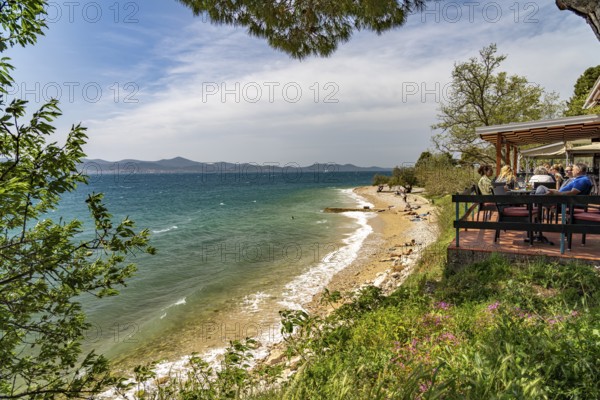 Restaurant on Kolovare beach in Zadar, Croatia, Europe