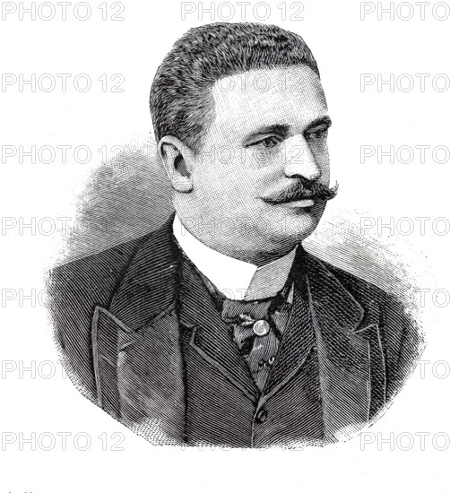 Konstantin Konstantinov Stoilov, 23 September 1853 - 23 March 1901, Bulgarian politician and two-time prime minister, digital reproduction of an original 19th-century historical artwork
