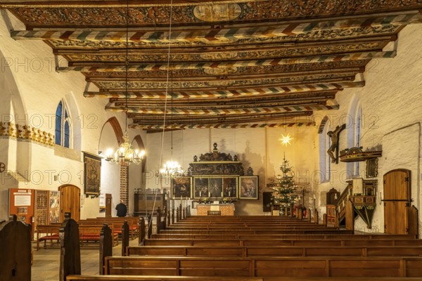 Interior and altar of the Church of the Holy Spirit in the Hanseatic city of Wismar, Mecklenburg-Western Pomerania, Germany, Europe