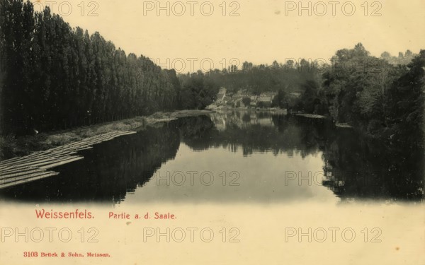 Historical postcard, picture postcard, Weißenfeld, Weissenfels an der Saale, Saxony-Anhalt, Germany, digitally enhanced reproduction of an original from around 1900, picture postcard, Europe