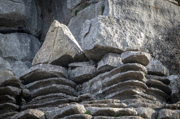 Bizarre limestone rock formations, El Torcal nature reserve, Torcal de Antequera, Malaga province, Andalusia, Spain, Europe