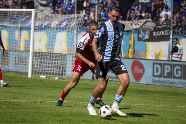 Football 3rd division, season 2024/25, matchday 2: Waldhof Mannheim vs Viktoria Köln. Player on the ball: Adrian Markus Fein (29, Waldhof Mannheim)