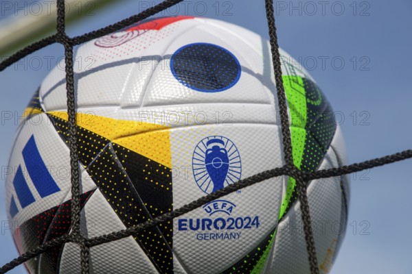 Symbolic image UEFA-EURO 2024: Close-up of the official match ball for the 2024 European Football Championship in Germany