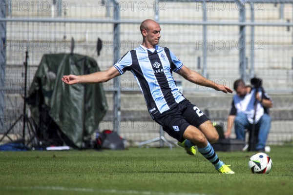 Football 3rd division, season 2024/25, matchday 4: Waldhof Mannheim vs. 1. FC Saarbrücken. Picture: New signing Henning Matriciani (20, Waldhof Mannheim)