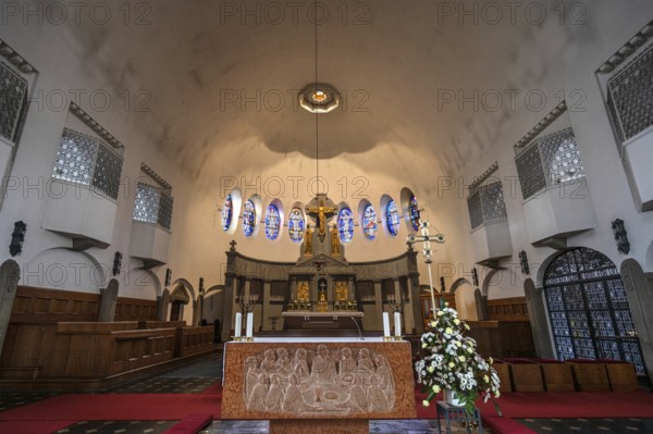Chancel of St Otto's Church, built from 1912 to 1914 in Art Nouveau style, Siechenstraße 61, Bamberg, Upper Franconia, Bavaria, Germany, Europe