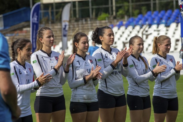 Fistball (Women) : Sopiga Porto Alegre against TSV Dennach (IFA 2024 Fistball World Tour Finals Mannheim, preliminary round match group A)