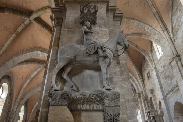 Sculpture of the Bamberg Rider, created in the first half of the 13th century, Bamberg Cathedral consecration 1237, Upper Franconia, Baysern, Germany, Europe