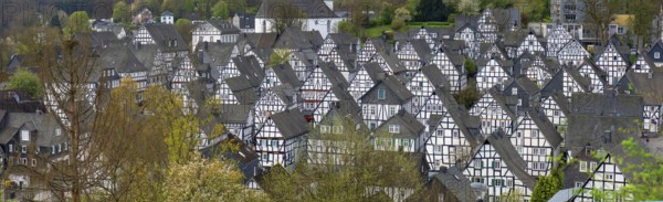 Panoramic view of the historic old town, Alter Flecken, 17th century, Freudenberg, North Rhine-Westphalia, Germany, Europe