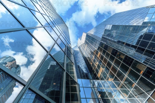 Canada, Montreal panoramic skyline in downtown financial, business and technology city center, North America