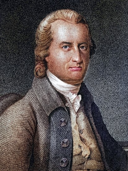 Noah Webster, 1758 to 1843, American lexicographer, author and editor Nineteenth-century engraving by Kellogg after Morse, Historical, digitally restored reproduction from a nineteenth-century original, Record date not stated
