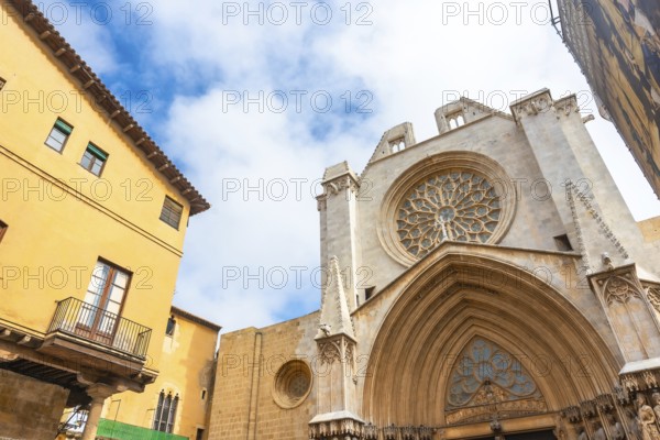 Tarragona cathedral, a magnificent blend of romanesque and gothic architecture, dominates the skyline of the spanish city