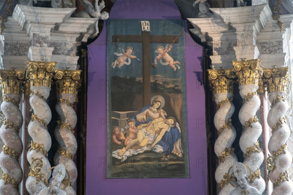 Lenten cloth, 18th century, in the Neustift monastery, Stiftstr. 1, Vahrn near Brixen, South Tyrol, Northern Italy
