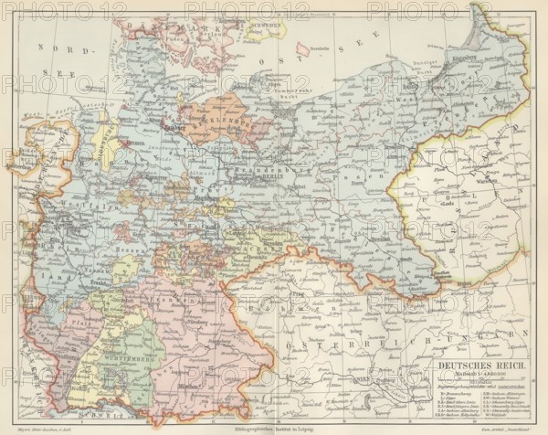 Historical postcard, picture postcard, German Reich, map around 1938, with Silesia and Prussia, digitally enhanced reproduction of an original from around 1900, picture postcard