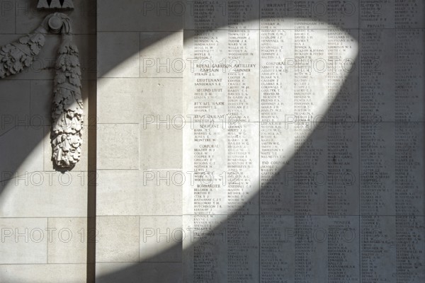 Menin Gate, Menenpoort, WW1 memorial for the missing soldiers of Commonwealth nations who died in Ypres Salient during First World War One, Belgium, Europe