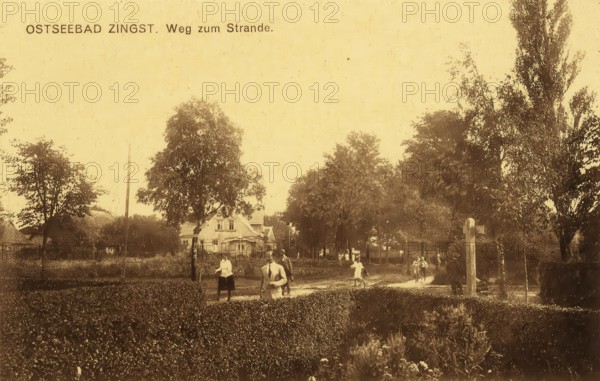 Historical postcard, picture postcard, Baltic resort Zingst, Mecklenburg-Vorpommern, Germany, digitally enhanced reproduction of an original from around 1900, picture postcard, Europe