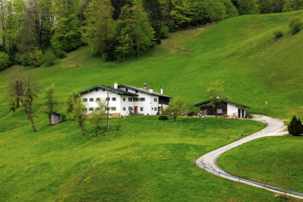 Old farmhouse in Maria Gern, Berchtesgaden, Berchtesgadener Land, Upper Bavaria, Bavaria, Germany, Europe