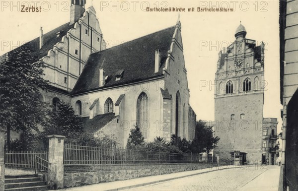 Historical postcard, picture postcard, Zerbst, Saxony-Anhalt, Germany, digitally enhanced reproduction of an original from around 1900, picture postcard, Europe