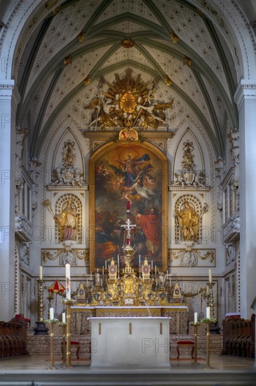 Interior view of the choir, altar, Cathedral of Our Lady, Constance, Baden-Württemberg, Germany, Europe