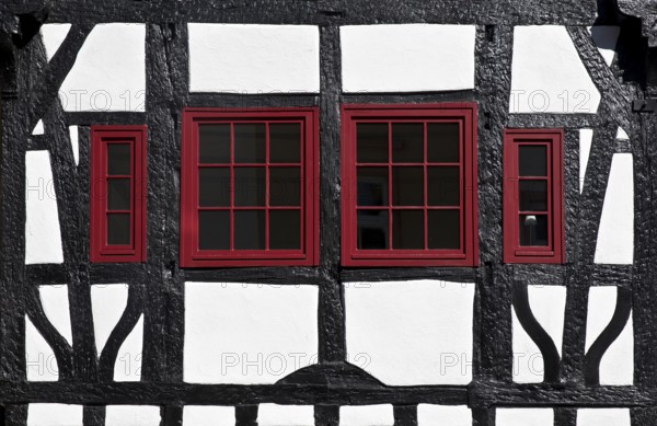 Half-timbered house, detail, Steinheim, Hanau, Hesse, Germany, Europe