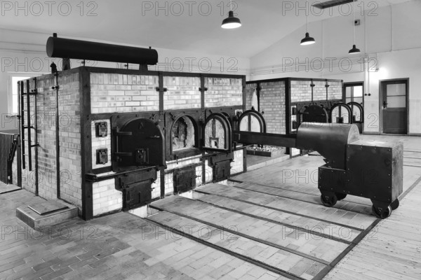 Incinerator in the camp crematorium, former beech forest concentration camp, now a concentration camp memorial, Weimar, Thuringia, Germany, Europe