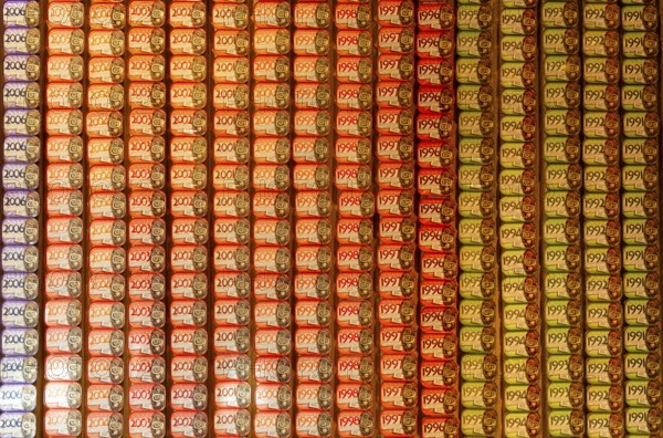 Dated tins of sardines, The Fantastic World of the Portuguese Sardine shop store, Vila Nova de Gaia, Porto, Portugal, Europe