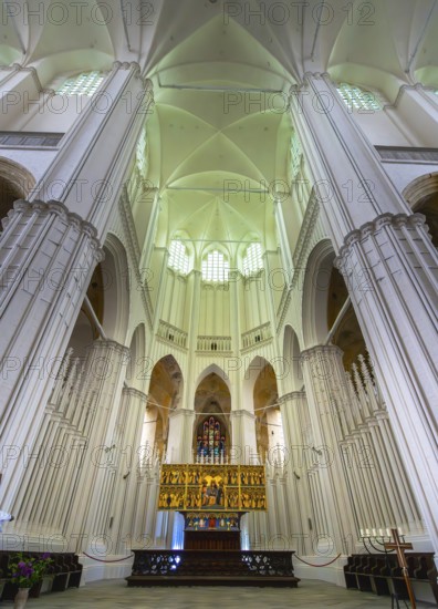 Interior photo, St Mary's Church in the old town of Stralsund, Mecklenburg-Western Pomerania, Germany, Europe
