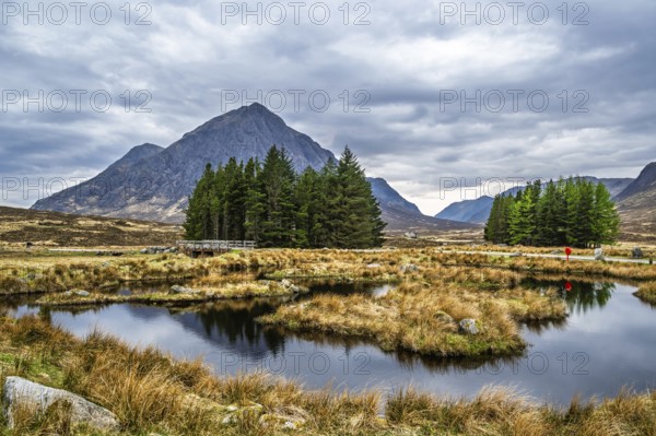Buachaille Etive Mòr or The Buachaille, Glen Etive, Highlands, Scotland, United Kingdom, Europe