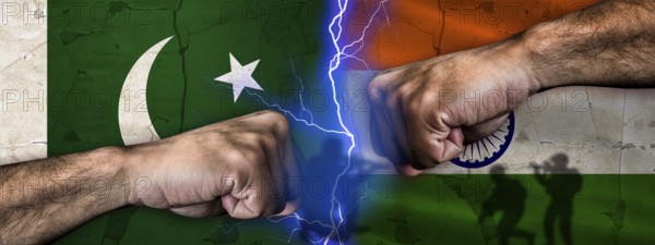 Pakistan vs India conflict and political tension. War between Pakistan vs India concept