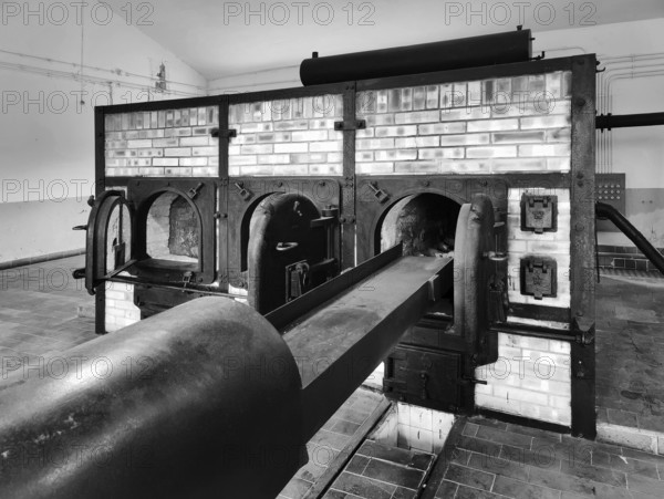 Incinerator in the camp crematorium, former beech forest concentration camp, now a concentration camp memorial, Weimar, Thuringia, Germany, Europe