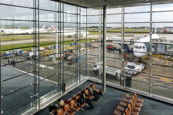 Air France aircraft at Charles de Gaulle airport in Paris, France, Europe