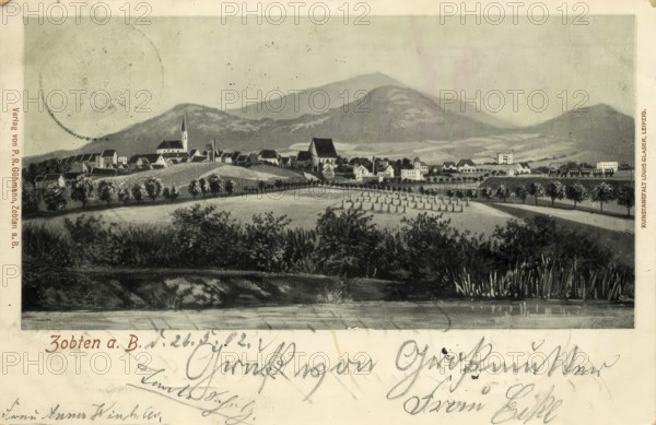 Historical postcard, picture postcard, Zopten a.B., Thuringia, Germany, digitally enhanced reproduction of an original from around 1900, picture postcard, Europe