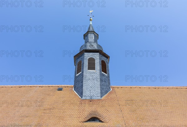 Village church Fördergersdorf, exterior view, spa town Hartha, Saxony, Germany, Europe