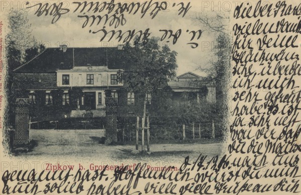 Historical postcard, picture postcard, Zipkow near Grossendorf in Pomerania, today Szczypkowice in Poland, digitally enhanced reproduction of an original from around 1900, picture postcard