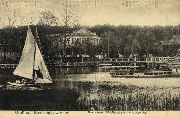 Historical postcard, picture postcard, Rauchfangswerder, Schmöckwitz, Berlin, Germany, digitally enhanced reproduction of an original from around 1900, picture postcard, Europe