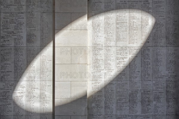 Menin Gate, Menenpoort, WW1 memorial for the missing soldiers of Commonwealth nations who died in Ypres Salient during First World War One, Belgium, Europe