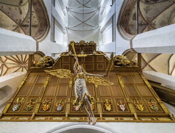 Interior photo, St Mary's Church in the old town of Stralsund, Mecklenburg-Western Pomerania, Germany, Europe