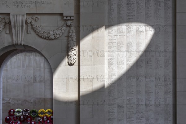 Menin Gate, Menenpoort, WW1 memorial for the missing soldiers of Commonwealth nations who died in Ypres Salient during First World War One, Belgium, Europe