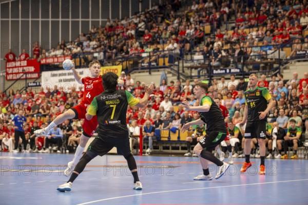 2nd HBL (Handball Bundesliga), Matchday 30: Eulen Ludwigshafen against VfL Eintracht Hagen***Nicolas Waldvogel (4, Ludwigshafen) draws off