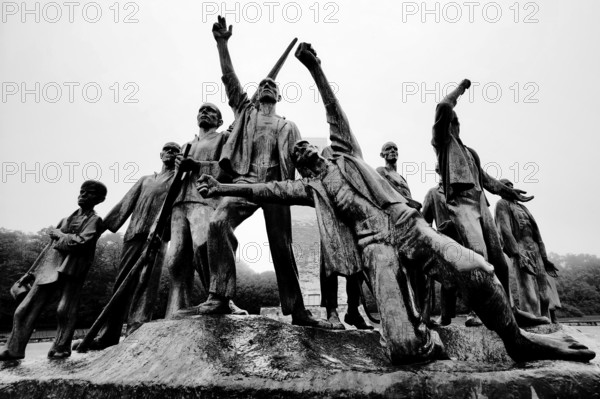 Group of figures from the beech forest memorial by Fritz Cremer, beech forest Memorial, Weimar, Thuringia, Germany, Europe