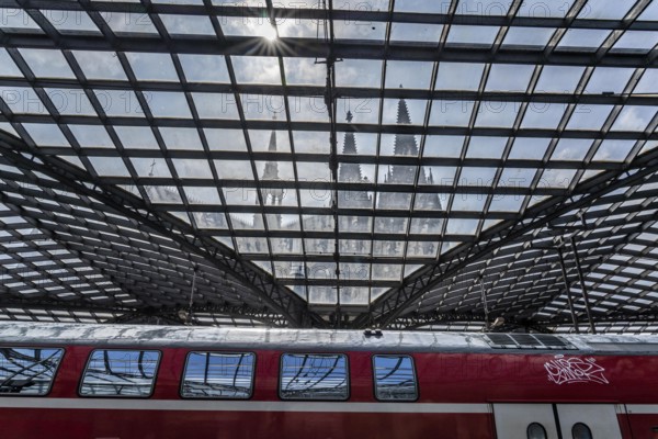 Glass roof of Cologne Central Station Cologne Cathedral, North Rhine-Westphalia, Germany, Europe