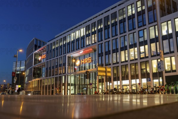 Corporate headquarters of the travel portal HRS, at Cologne Central Station, Breslauer Platz, Cologne Cathedral, Cologne, North Rhine-Westphalia, Germany, Europe