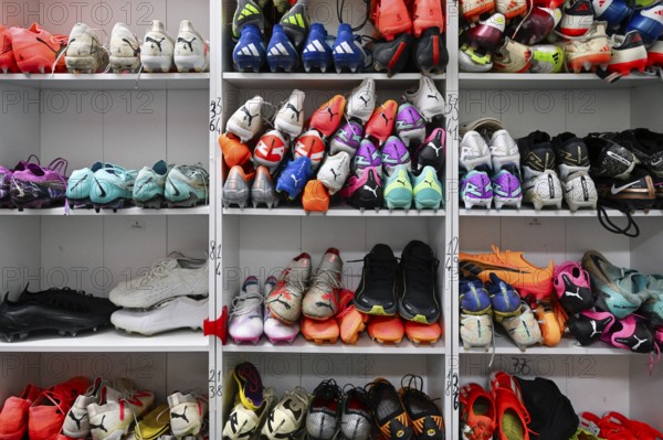 Football coloured football boots