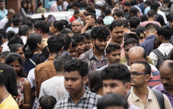 Crowd of people to shop at a street market ahead of Durga Puja festival on October 7, 2024 in Guwahati, India. Shopping ahead of Durga Puja is a major event, as people prepare for the celebration