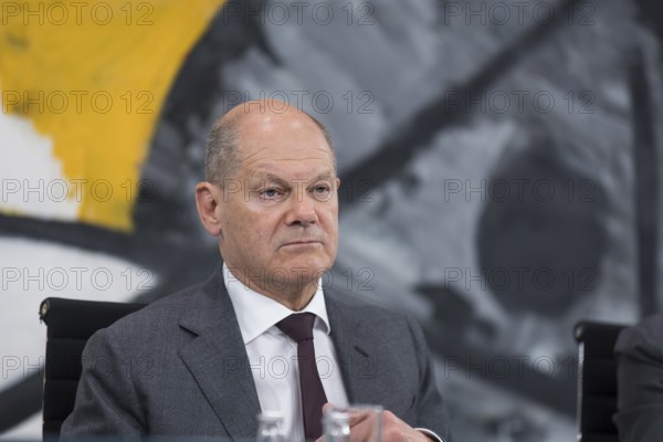 Olaf Scholz (Federal Chancellor of the Federal Republic of Germany, SPD) at a press conference after the Minister Presidents' Conference with the heads of government of the federal states in the Federal Chancellery, Berlin, 20 June 2024