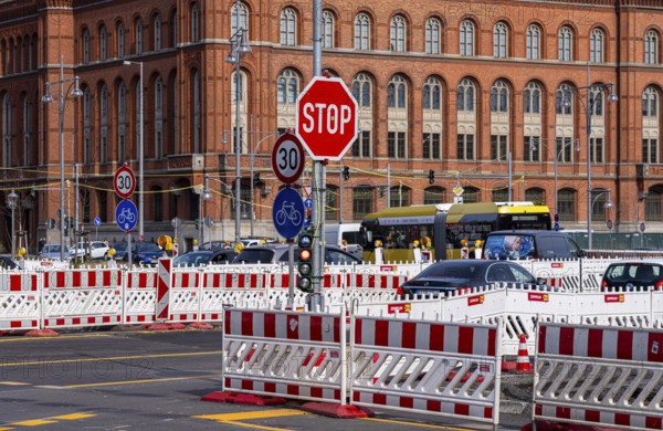 Major construction site on Mühlendamm and the area around the Rotes Rathaus, Berlin, Germany, Europe