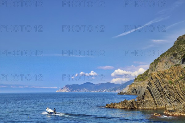 Italy, Riomaggiore scenic shoreline, Europe