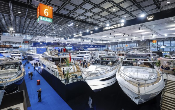 Luxury yachts, here English Princess yachts at the boot Düsseldorf trade fair, Düsseldorf, North Rhine-Westphalia, Germany, Europe