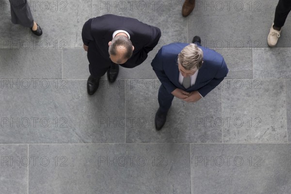 Friedrich Merz (CDU), Chancellor of the Federal Republic of Germany, on his way to talk to the multilateral youth camp Youth4Peace at the Federal Chancellery, Berlin, 8 May 2025